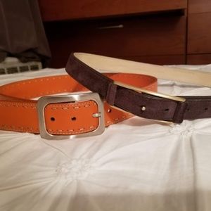 Cole Haan Orange Leather Purple Suede belts size M